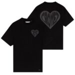Croyez Puffed Heart T-shirt Zwart