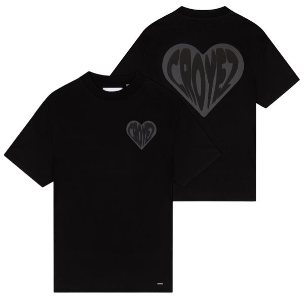 Croyez Puffed Heart T-shirt Zwart