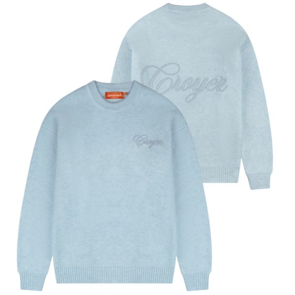Croyez Script Knit Sweater Licht Blauw