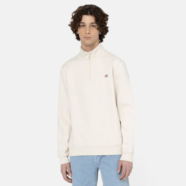 Dickies Oakport Quarter Zip Sweater Off White