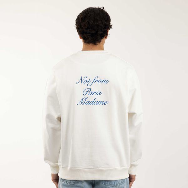 Drôle De Monsieur Slogan Cursive Sweater Off White