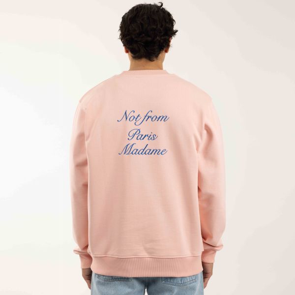 Drôle De Monsieur Slogan Cursive Sweater Roze