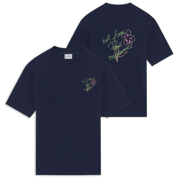 Drôle De Monsieur Slogan Esquisse T-shirt Navy