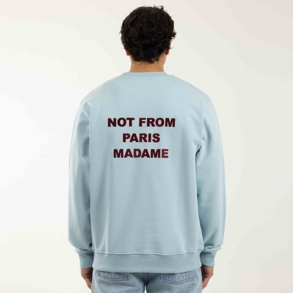Drôle De Monsieur Slogan Sweater Licht Blauw