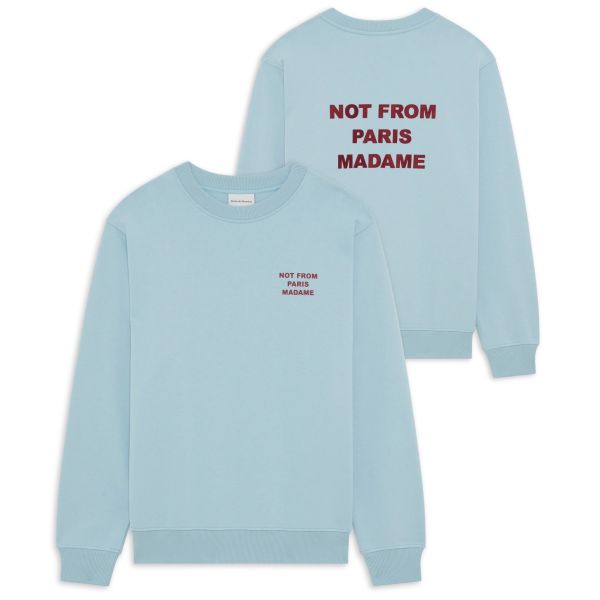 Drôle De Monsieur Slogan Sweater Licht Blauw