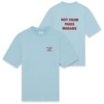 Drôle De Monsieur Slogan T-shirt Licht Blauw