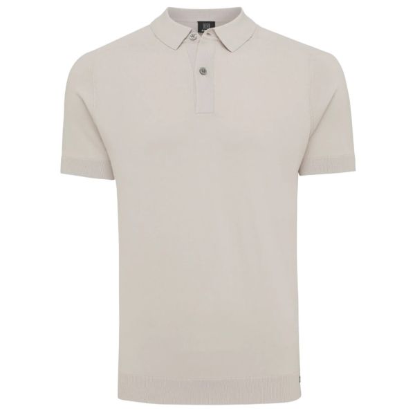 Genti Slim Button Polo Beige