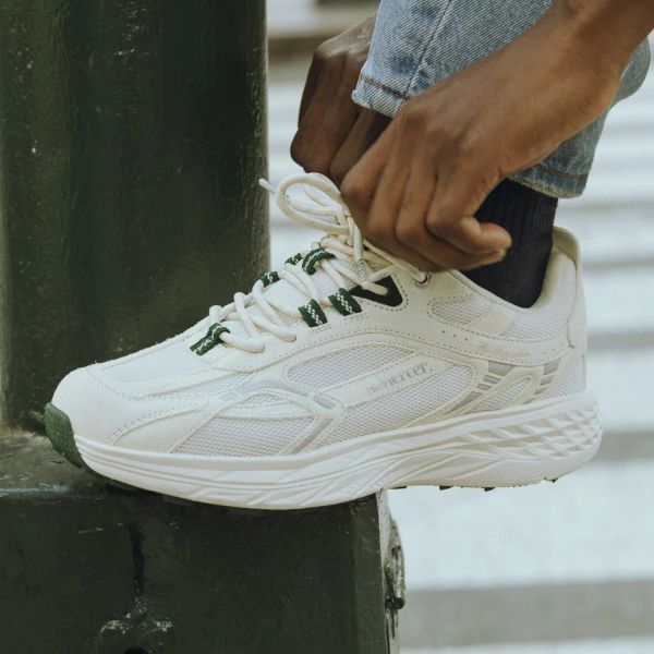 Mercer Amsterdam The Re-Run MAX Suede Sneaker Wit/Groen