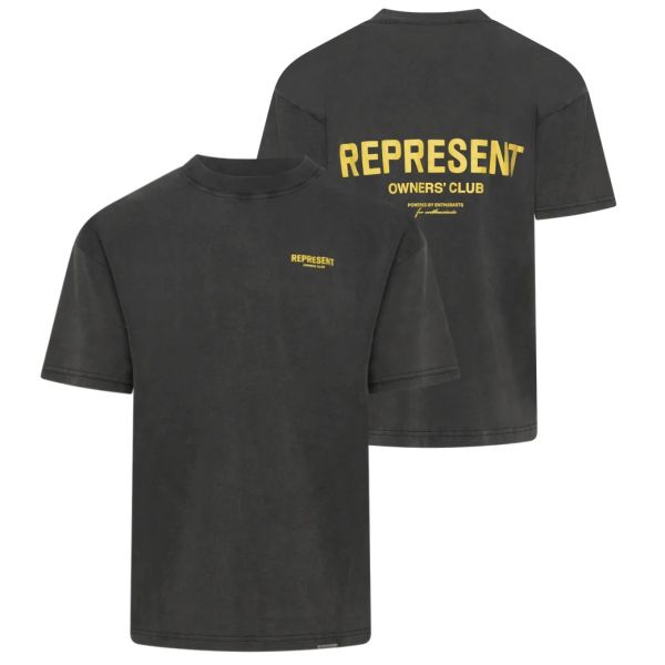 Represent Owners Club T-shirt Grijs/Geel