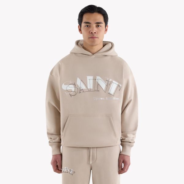 Saint Blanc Top Stitch Hoodie Grijs/Beige