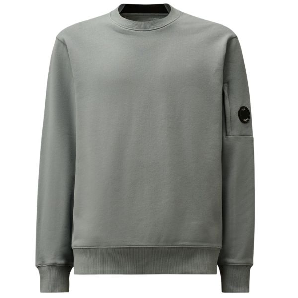 CP Company Diagonal Raised Fleece Lens Sweater Blauw