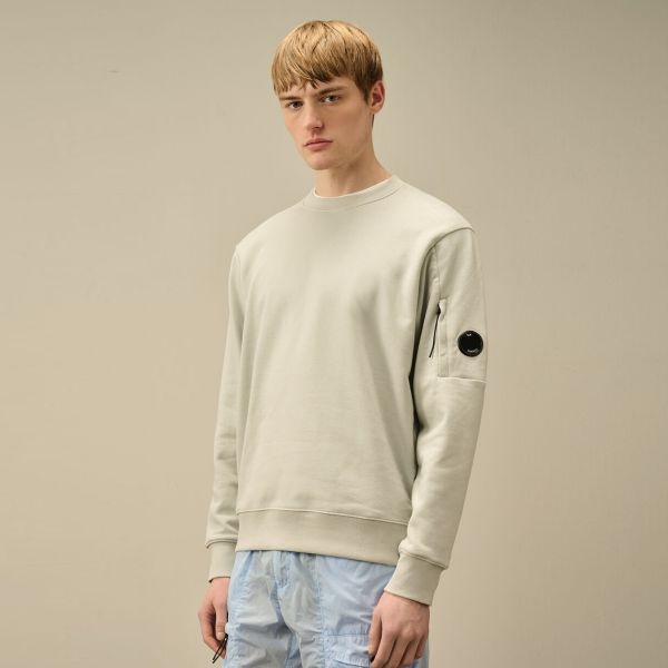 CP Company Diagonal Raised Fleece Lens Sweater Mint