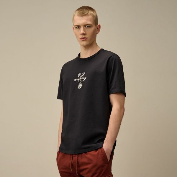 CP Company Mercerized Twisted Embroidery T-shirt Navy
