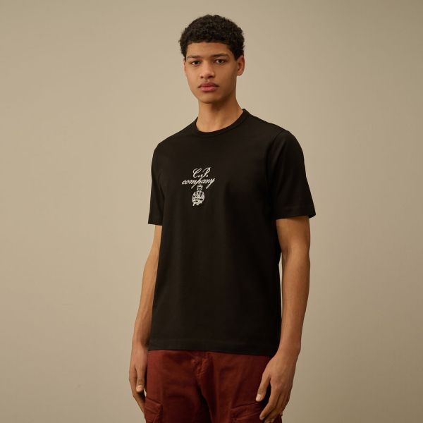 CP Company Mercerized Twisted Embroidery T-shirt Zwart