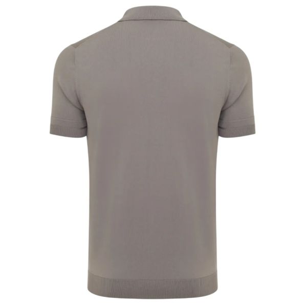 Genti Slim Button Polo Bruin