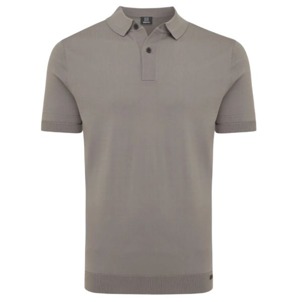 Genti Slim Button Polo Bruin