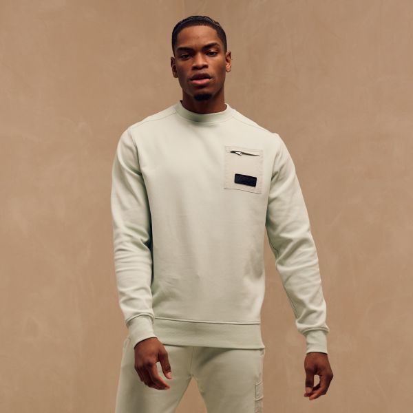 Malelions Nylon Pocket Sweater Licht Groen