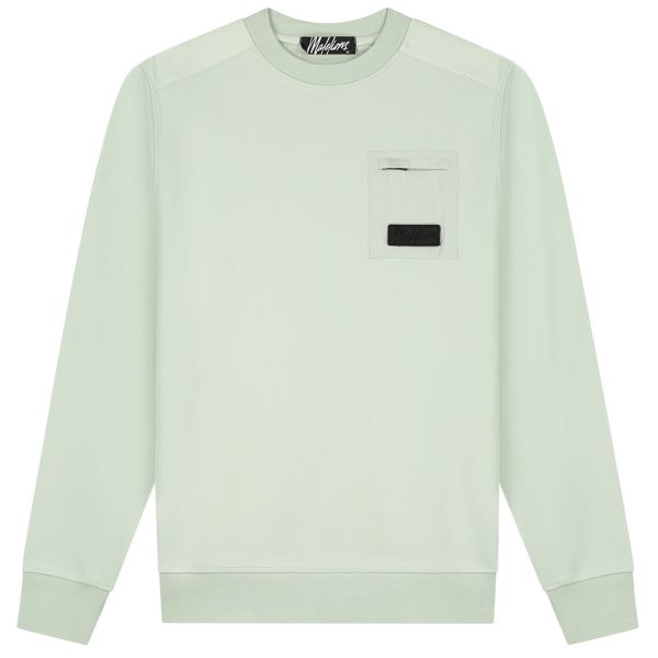 Malelions Nylon Pocket Sweater Licht Groen