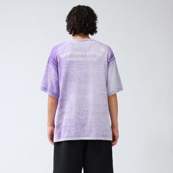 New Amsterdam Surf Association Logo Knit Inside Print T-shirt Paars