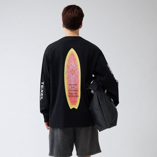 New Amsterdam Surf Association Surfboard Longsleeve T-shirt Zwart