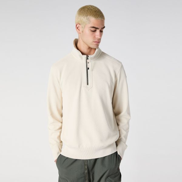 Parajumpers Lenard Half Zip Sweater Off White