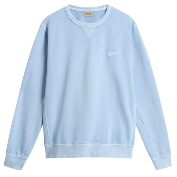 Woolrich Garment Dyed Sweater Licht Blauw