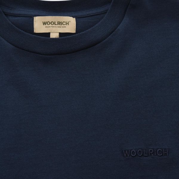 Woolrich Premium Jersey Logo T-shirt Donker Blauw