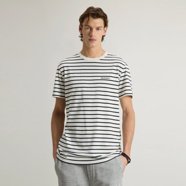 Woolrich Striped T-shirt Wit/Zwart