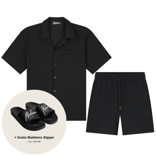 Malelions seersucker zomerset zwart