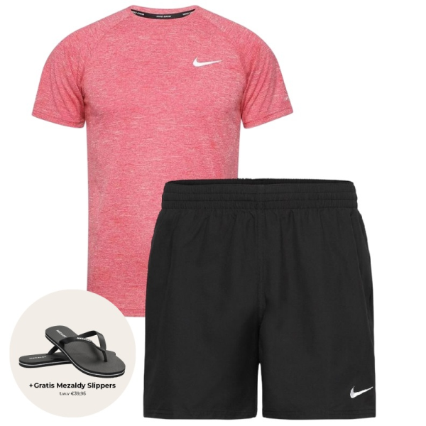Nike essential heathered zomerset roze zwart