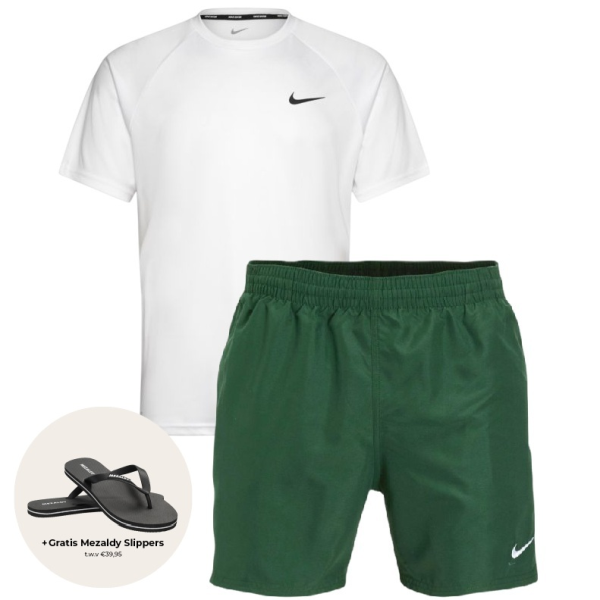 Nike essential hydroguard zomersetwit donker groen