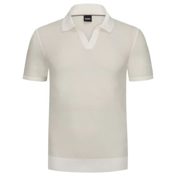 Boss Jianluca Knitted Polo Off White