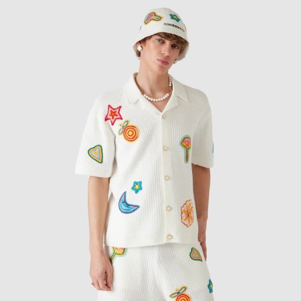Casablanca Crochet Motif Overhemd Wit