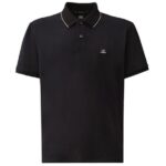 CP Company Stretch Piquet 2-Button Logo Polo Navy