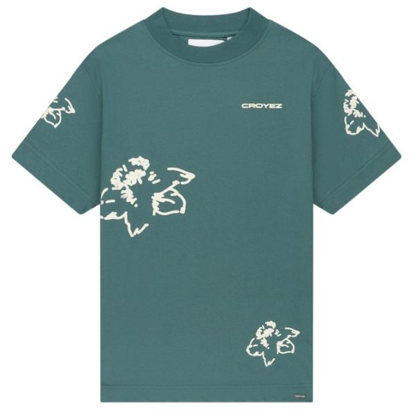 Croyez Initial Flower T-shirt Groen