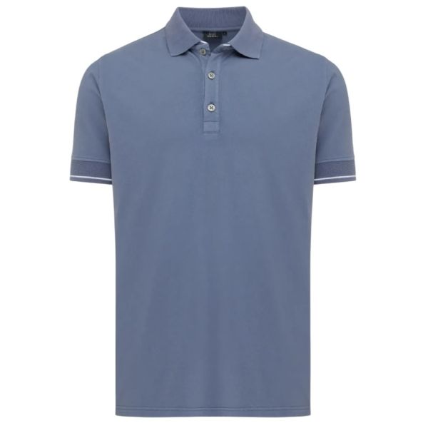Genti 3 Buttons Polo Blauw