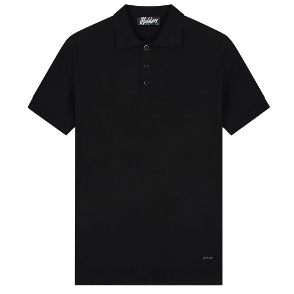 Malelions Knitted Polo Zwart