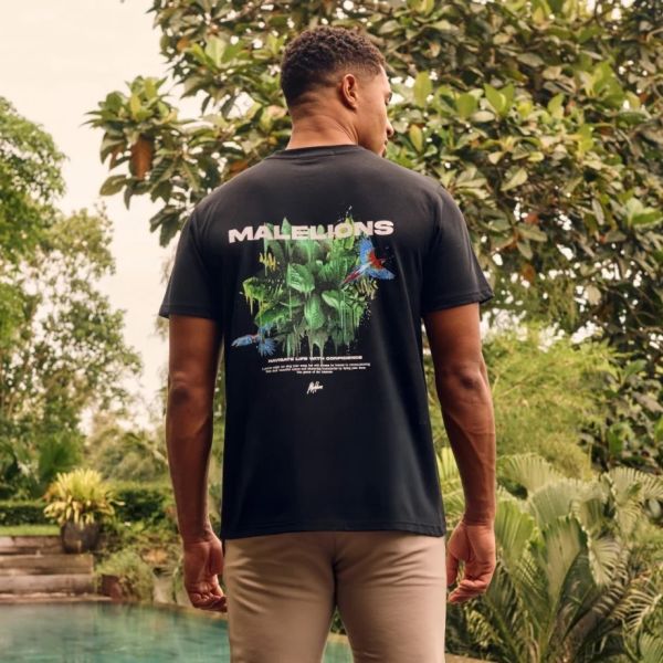 Malelions Parrot T-shirt Zwart