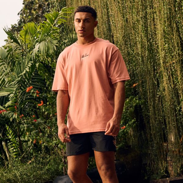 Malelions Split T-shirt Coral
