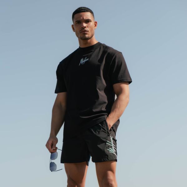 Malelions Split T-shirt Zwart