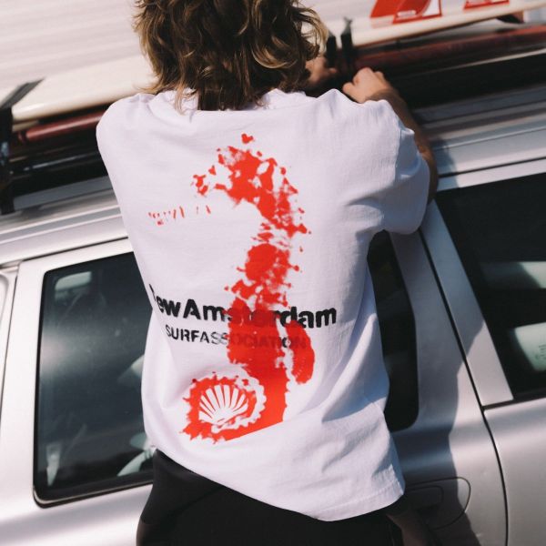 New Amsterdam Surf Association Seahorse T-shirt Wit