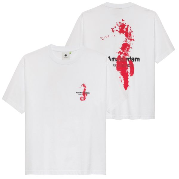 New Amsterdam Surf Association Seahorse T-shirt Wit