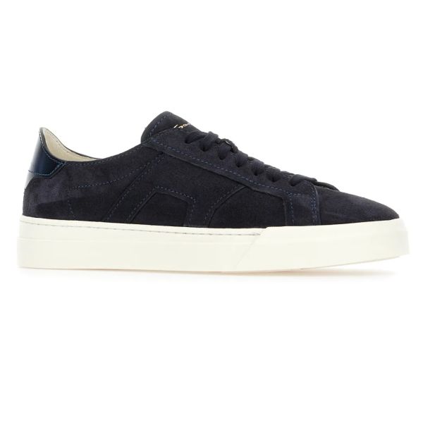 Santoni Double Buckle Signature Suède Sneaker Navy