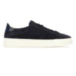 Santoni Double Buckle Signature Suède Sneaker Navy