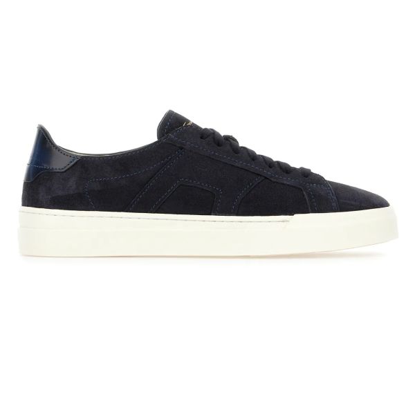 Santoni Double Buckle Signature Suède Sneaker Navy