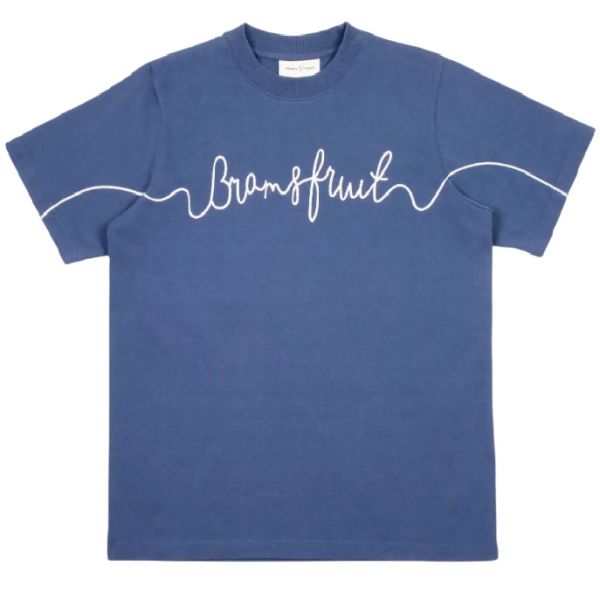 Bram's Fruit Garden Hose Chain Stitch T-shirt Blauw