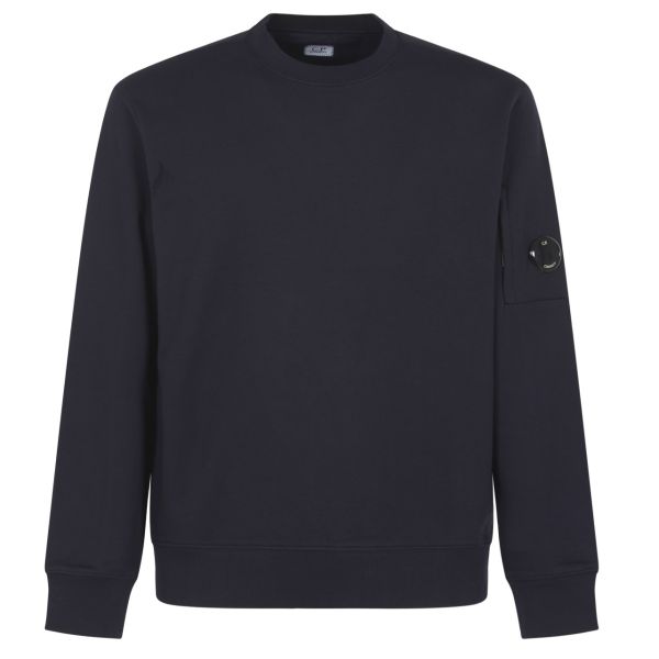 CP Company Diagonal Raised Fleece Lens Sweater Navy