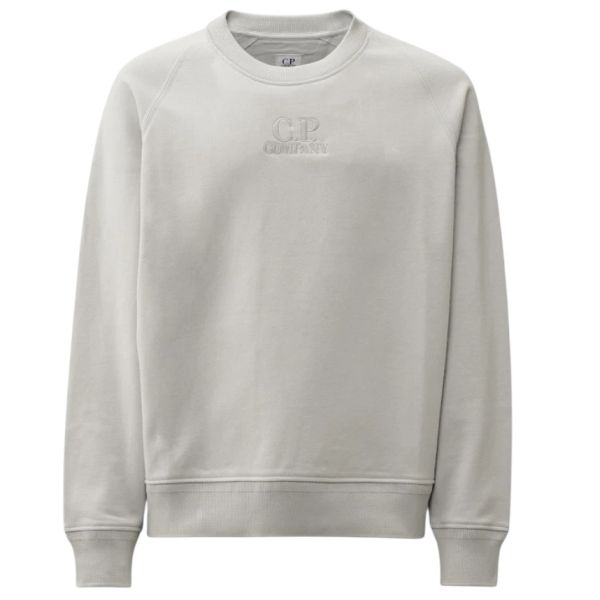 CP Company Diagonal Raised Fleece Logo Sweater Mint