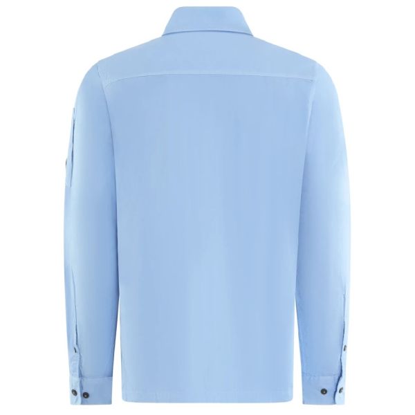 CP Company Gabardine Zipped Overshirt Licht Blauw