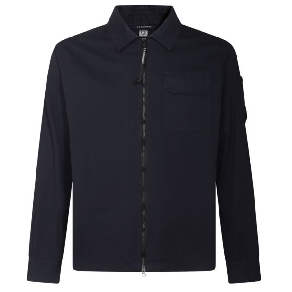 CP Company Gabardine Zipped Overshirt Navy